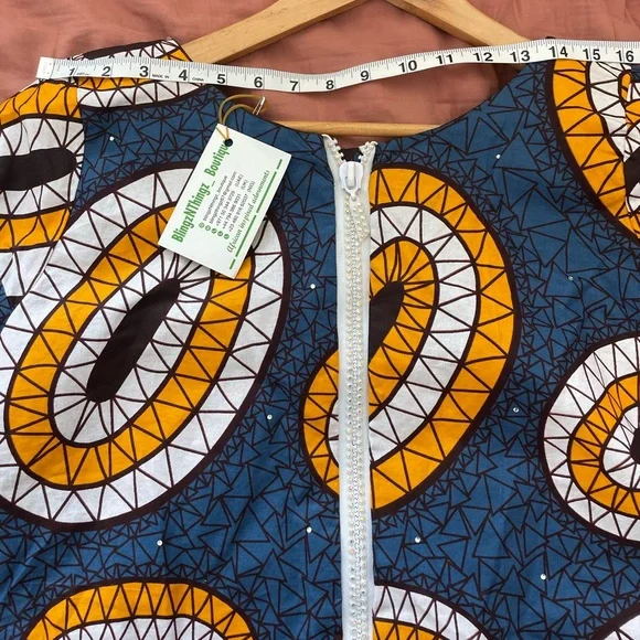 Unique print dress handmade with gems - Medium - Picture 13 of 13